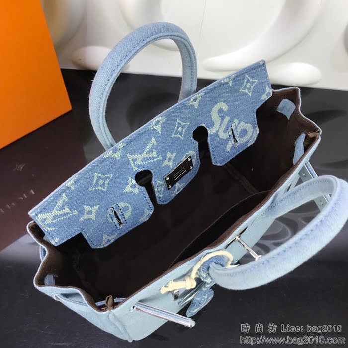 路易威登LV女包 頂級原單 M48888-25cm Humble Travel Bag Birkin BK Sup合作款 原版牛仔包包 時尚百搭款 泊金  ydh2711